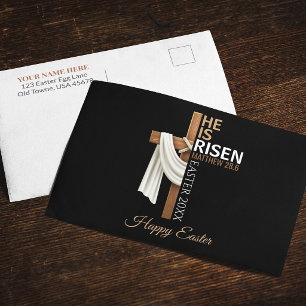 Carte Postale Pâques personnalisé Il Est Ressuscité Joyeuses chr