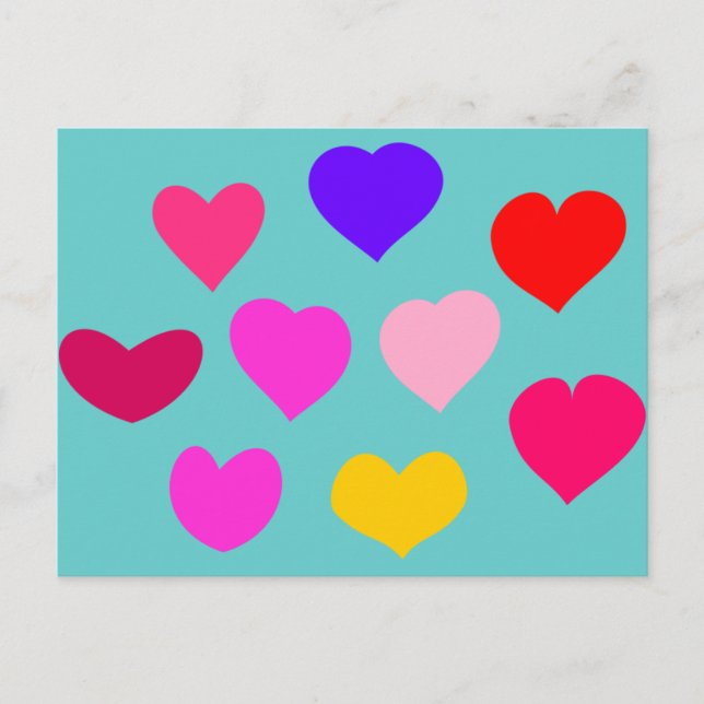Carte Postale Paquet de coeurs (Devant)