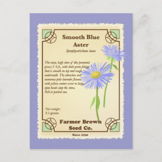 Carte Postale Paquet de graines d'aster bleu