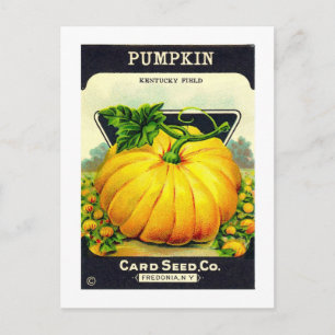 Carte Postale Paquet de semences de citrouille d'Halloween Vinta