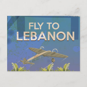 Carte Postale Par Avion Pour le Liban Affiche de voyage vintage
