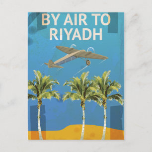 Carte Postale Par Avion Pour Riyad Affiche de voyage vintage