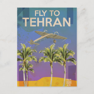 Carte Postale Par Avion Pour Téhéran Affiche de voyage vintage