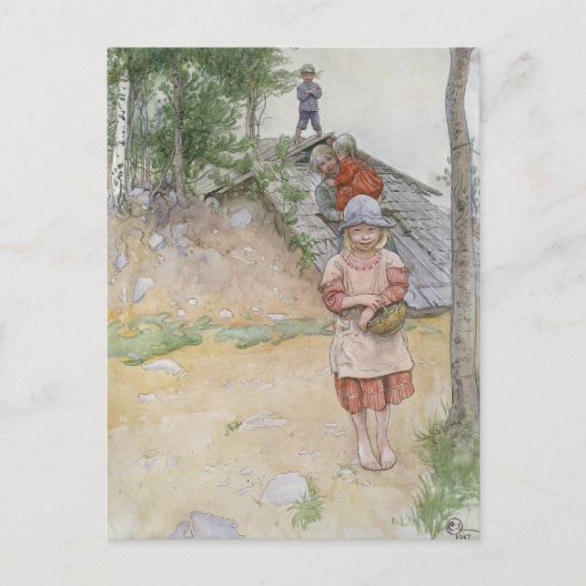 Carte Postale Par la cave par Carl Larsson (Devant)