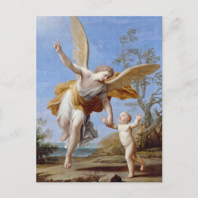 Carte Postale Par l'ange et l'enfant de bord de mer (Devant)