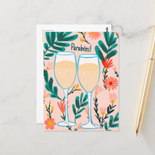 Carte Postale Parabens Champagne Champagne Champagne Floral