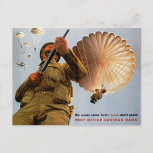 Carte Postale Parachutiste Britannique - Ses besoins arrivent pr