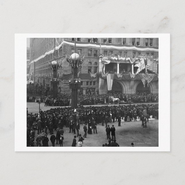 Carte Postale Parade colombienne sur le lac Front Chicago (Devant)