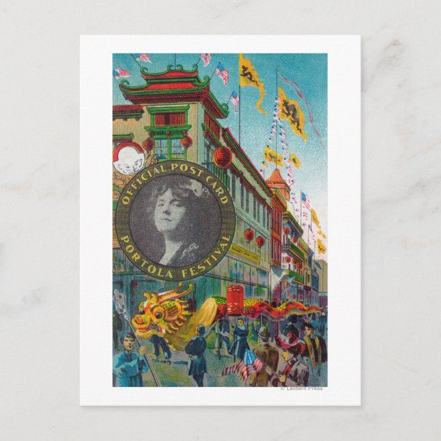 Carte Postale Parade de Chinatown pour le Festival de Portola (Devant)