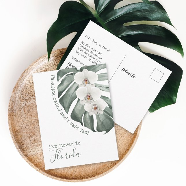 Carte Postale Paradis appelé Orchidées Blanches Tropicales J'ai  (Créateur téléchargé)