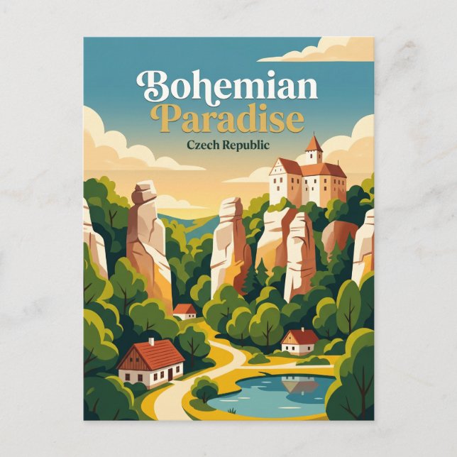 Carte Postale Paradis bohémien République tchèque (Devant)
