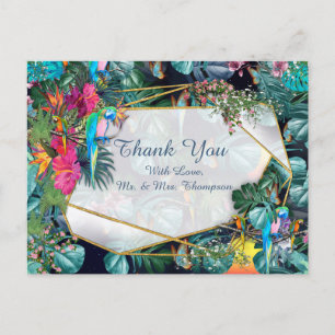 Carte Postale Paradis de la flore tropicale & oiseaux