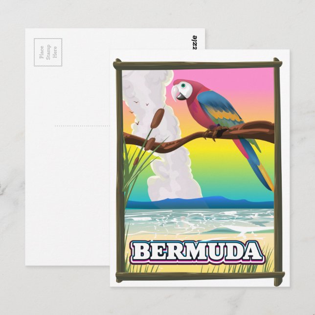 Carte Postale Paradis des Bermudes. (Devant / Derrière)