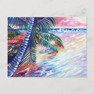 Carte Postale Paradis Hawaïen Paysage Tropical de la Mer Palmier