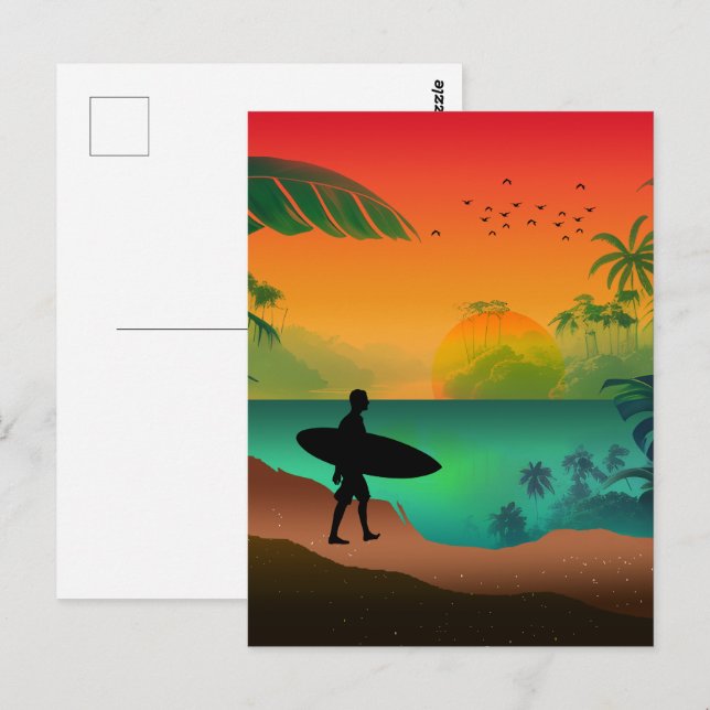 Carte Postale Paradis océanique d'été (Devant / Derrière)