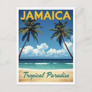 Carte Postale Paradis tropical jamaïcain Voyage plage vintage