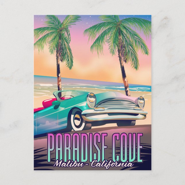 Carte Postale Paradise Cove, Malibu, affiche de voyage en Califo (Devant)