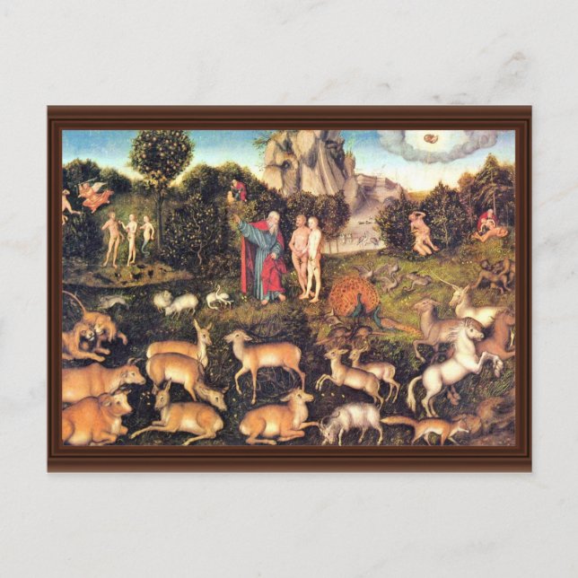 Carte Postale Paradise De Cranach D. Ä. Lucas (Meilleure Qualité (Devant)