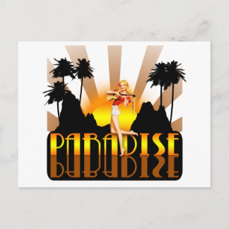 Carte Postale Paradise Surfer Girl