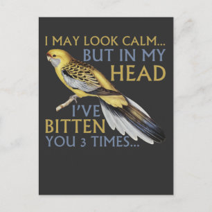 Carte Postale Parakeet mignonne Je peux avoir l'air calme vous m