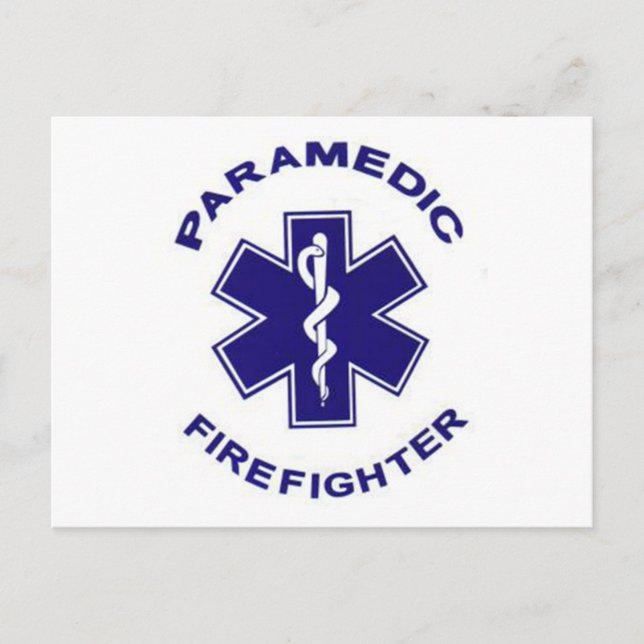 Carte Postale Paramedic du pompier (Devant)