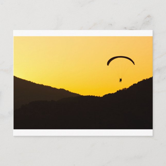 Carte Postale parapente au coucher du soleil (Devant)
