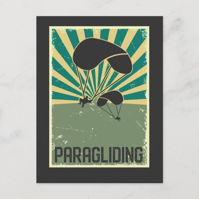 Carte Postale Parapente d'Art Retro Flying Hobby Paraglider (Devant)