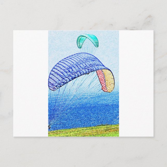 Carte Postale Parapente en plein essor (Devant)