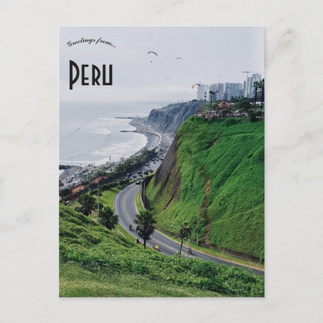 Carte Postale Parapentistes au Pérou (Devant)