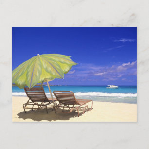 Carte Postale Parapluie de plage, Abaco, Bahamas