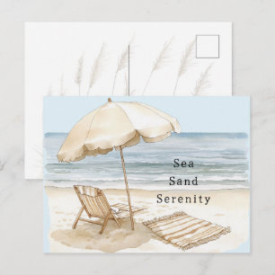 Carte Postale Parapluie de sérénité de plage de sable