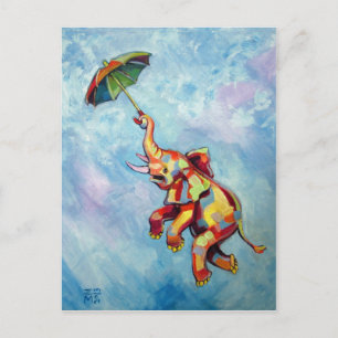 Carte Postale Parapluie éléphant