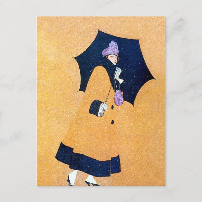 Carte Postale Parapluie et neige par C Coles Phillips (Devant)