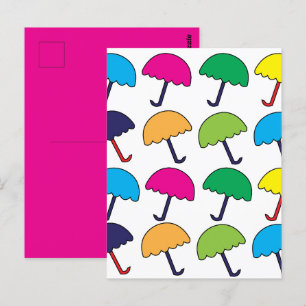 Carte Postale Parapluie Parapluie Coloré