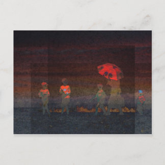 Carte Postale Parapluie rouge