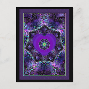 Carte Postale Parapluie violet & coeurs.7