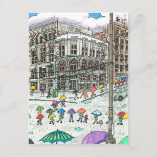 Carte Postale Parapluies de Pioneer Carré