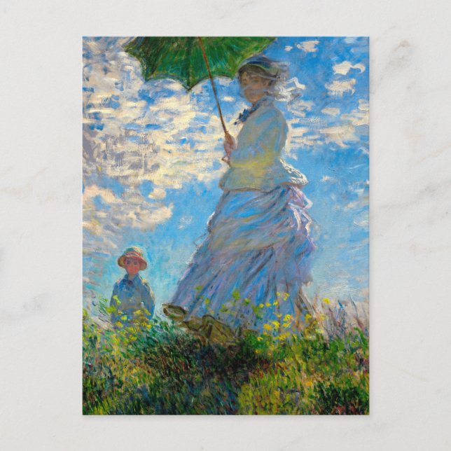 Carte Postale Parasol Monet Femme Impressionnisme (Devant)