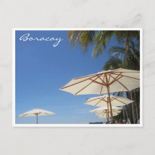 Carte Postale parasols boracay relaxants