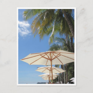 Carte Postale parasols de Boracay bleus