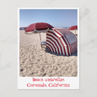 Carte Postale Parasols de plage sur l'île de Coronado, Californi
