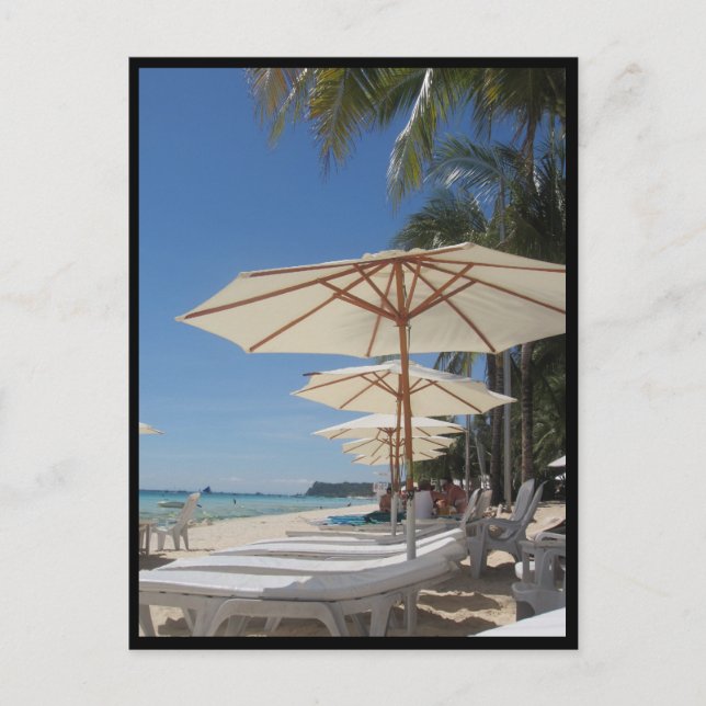 Carte Postale parasols de soleil de Boracay (Devant)