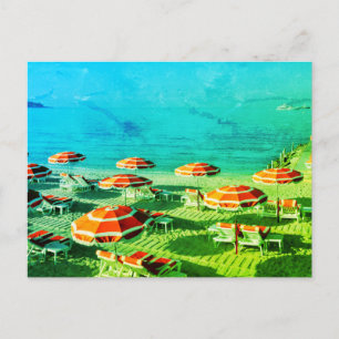 Carte Postale Parasols sur la plage en France