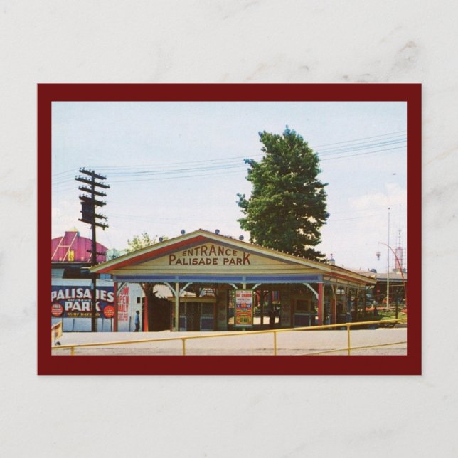 Carte Postale Parc d'attractions, Palisades Park, New Jersey Vin (Devant)