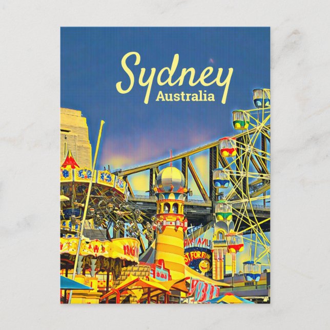 Carte Postale Parc d'attractions Sydney Luna Park Voyage d'art n (Devant)