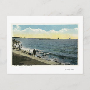 Carte Postale Parc de bord de mer Vue sur le son