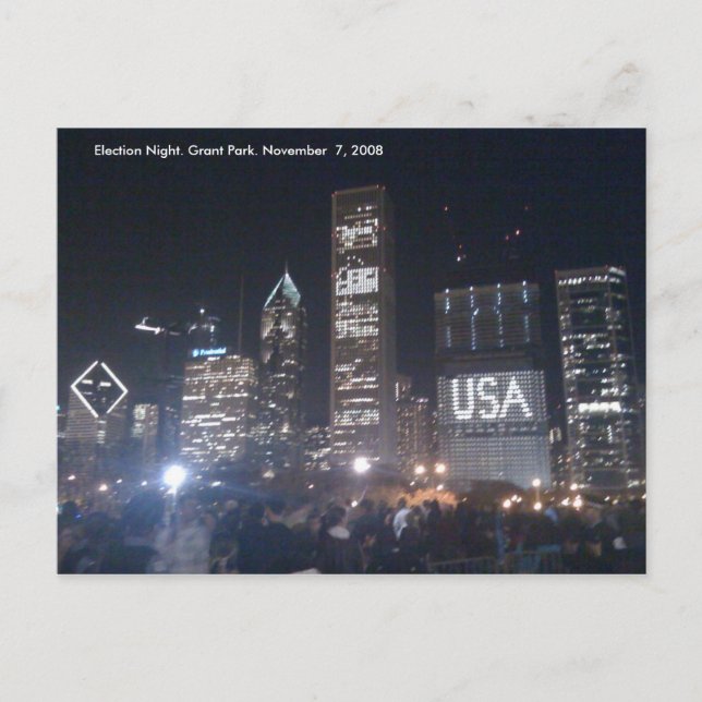 Carte Postale Parc de Grant. Nuit d'élection (Devant)