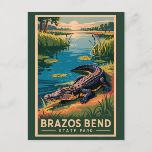 Carte Postale Parc d'État de Brazos Bend Texas Voyage Art Vintag