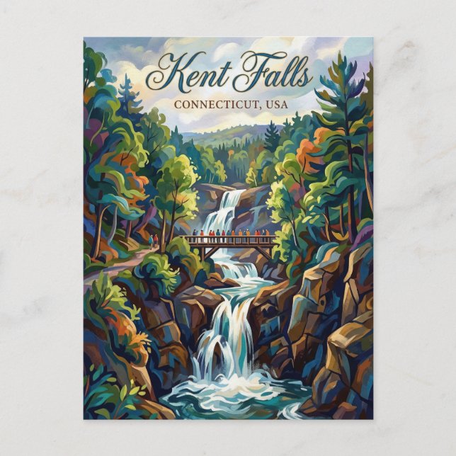 Carte Postale Parc d'État de Kent Falls Connecticut (Devant)