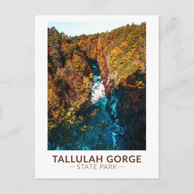 Carte Postale Parc d'état de la gorge de Tallulah Georgia Aquare (Devant)